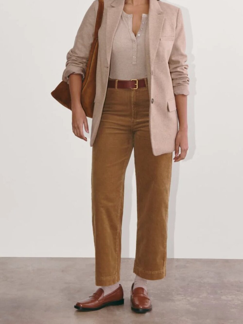 Everlane Brown Corduroy Straight Leg Pants Sz 2
